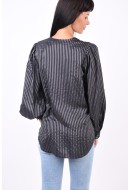Camasa Dama Selected Slfatja Silver Stripes Black